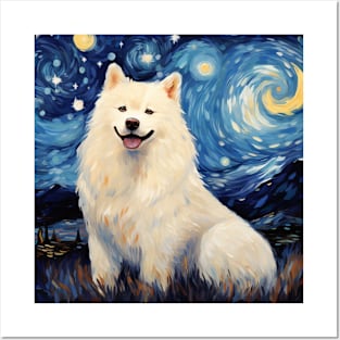 Samoyed Night Posters and Art